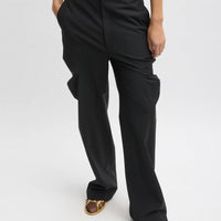 Recycled Tropical Wool Scluped Meir Trouser - Black