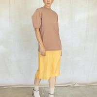 Mock Neck Unisex Tee - Butterscotch