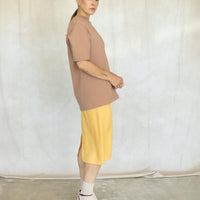 Mock Neck Unisex Tee - Butterscotch