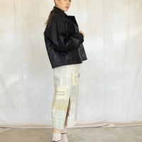 Faux Leather Bomber - Black