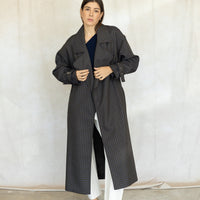 Oversized Trench - Carob Check Plaid