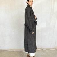 Oversized Trench - Carob Check Plaid
