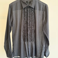 Nathael Ruffle Shirt - Navy