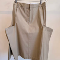 Luxe Spring Tuck Pleat Skirt - Taupe