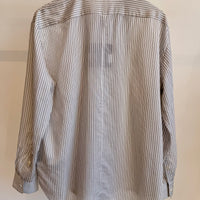 Ultra Light Silk Tencel Stripped Pintucked Top - White/Grey