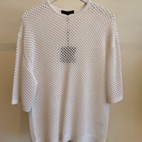 Crochet Netting Oversized Easy T - White