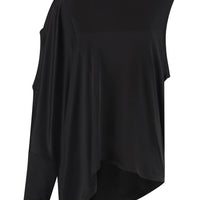 Combined Silk Tee Shirt - Black