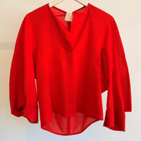 L/S Akeo Shirt Ripple Gauze - Vermillion