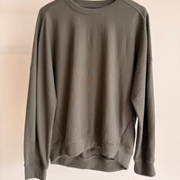 Light Weight Sweatshirting Crewneck Sweatshirt - Olive