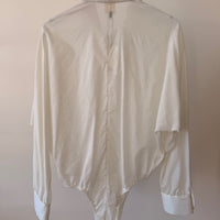 Vera Collared Shirt Bodysuit - Ivory