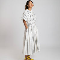 Ivory & Black Pixel Stripe Dress