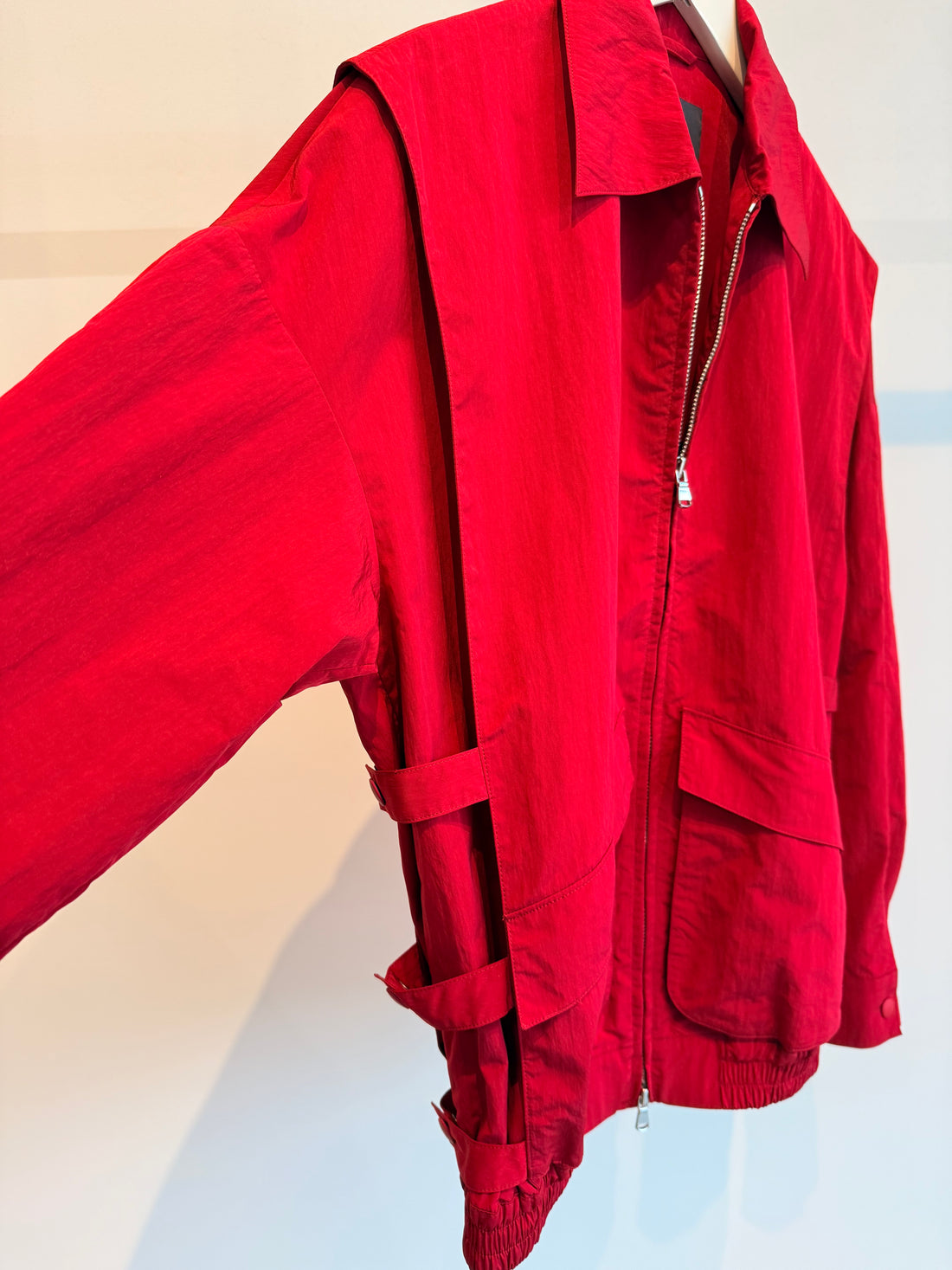 Fall Nylon Snap Bomber - Red