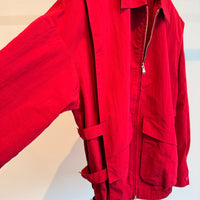 Fall Nylon Snap Bomber - Red