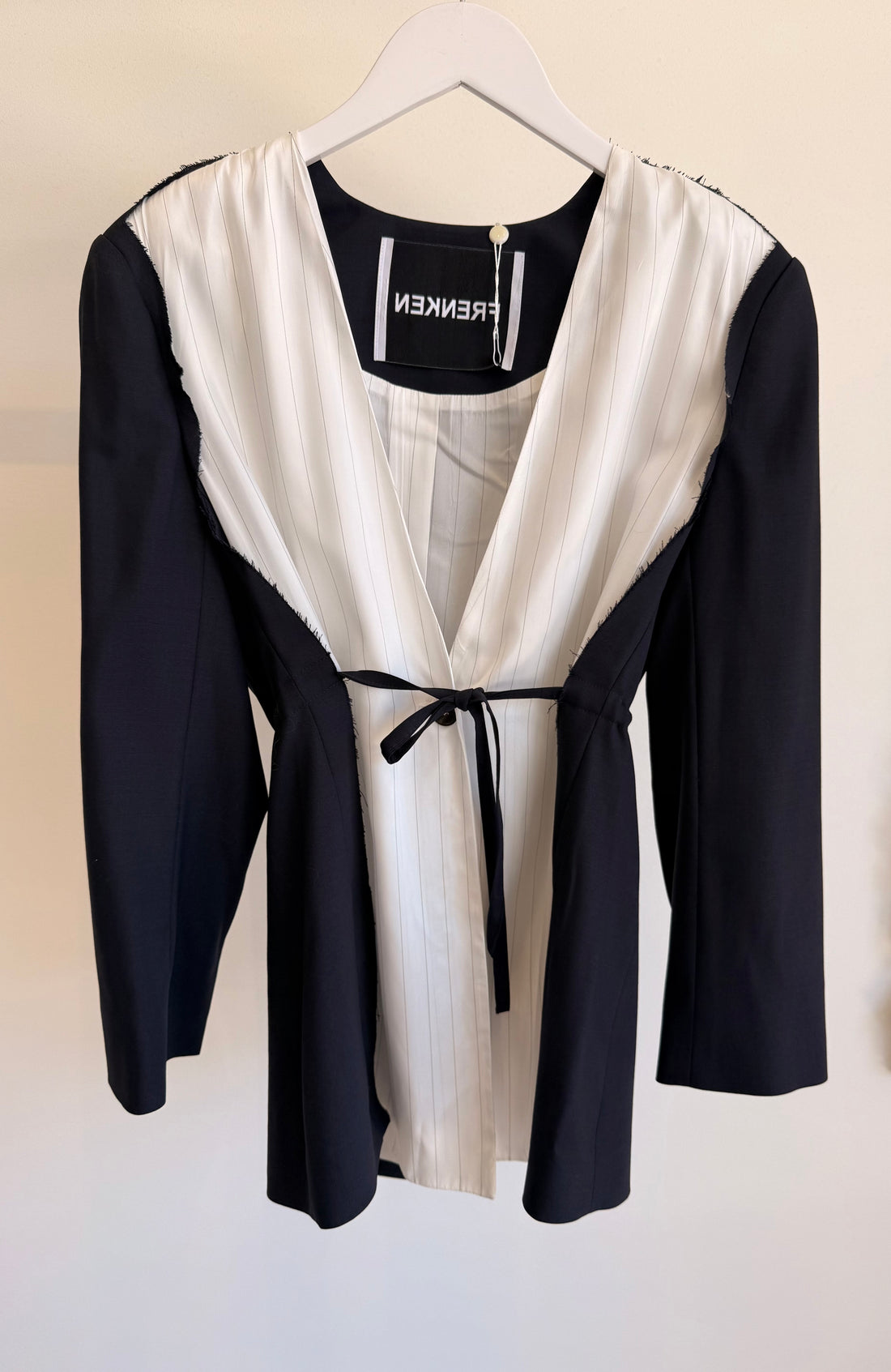 Cord Waisted Jacket - Navy/White