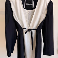 Cord Waisted Jacket - Navy/White