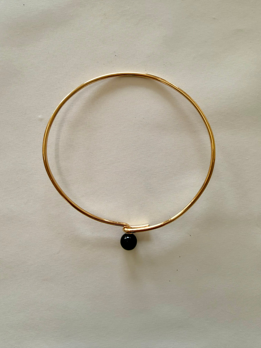 Linear Bead Collar - Gold w/ Black Onyx