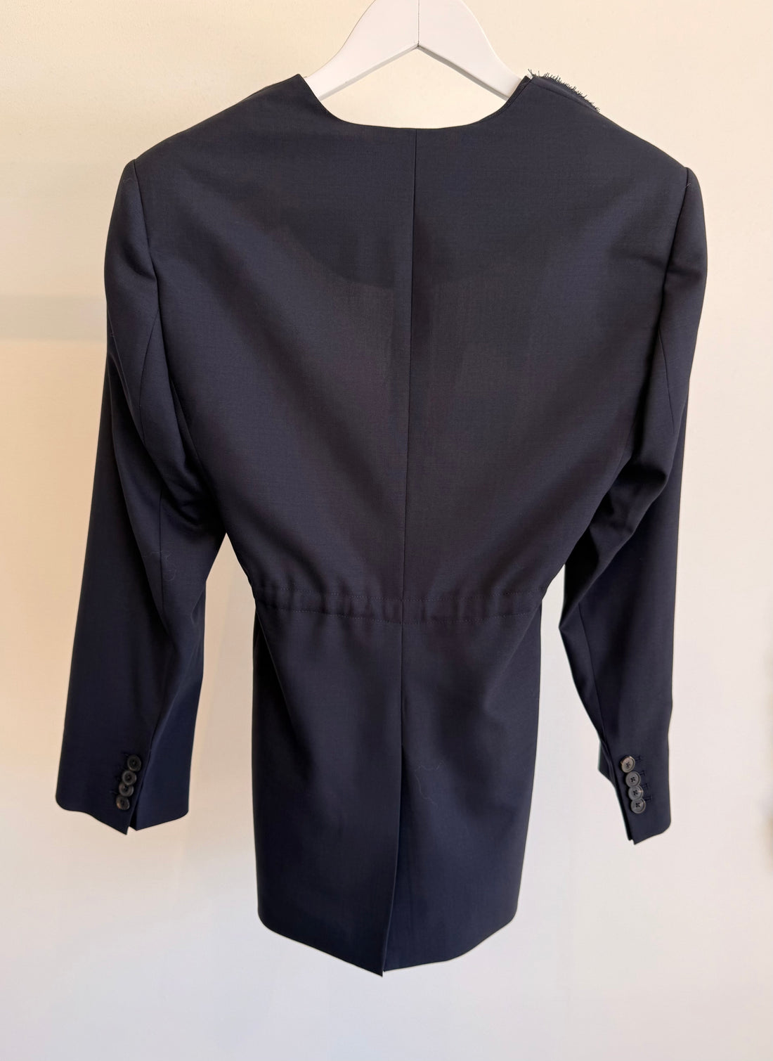 Cord Waisted Jacket - Navy/White