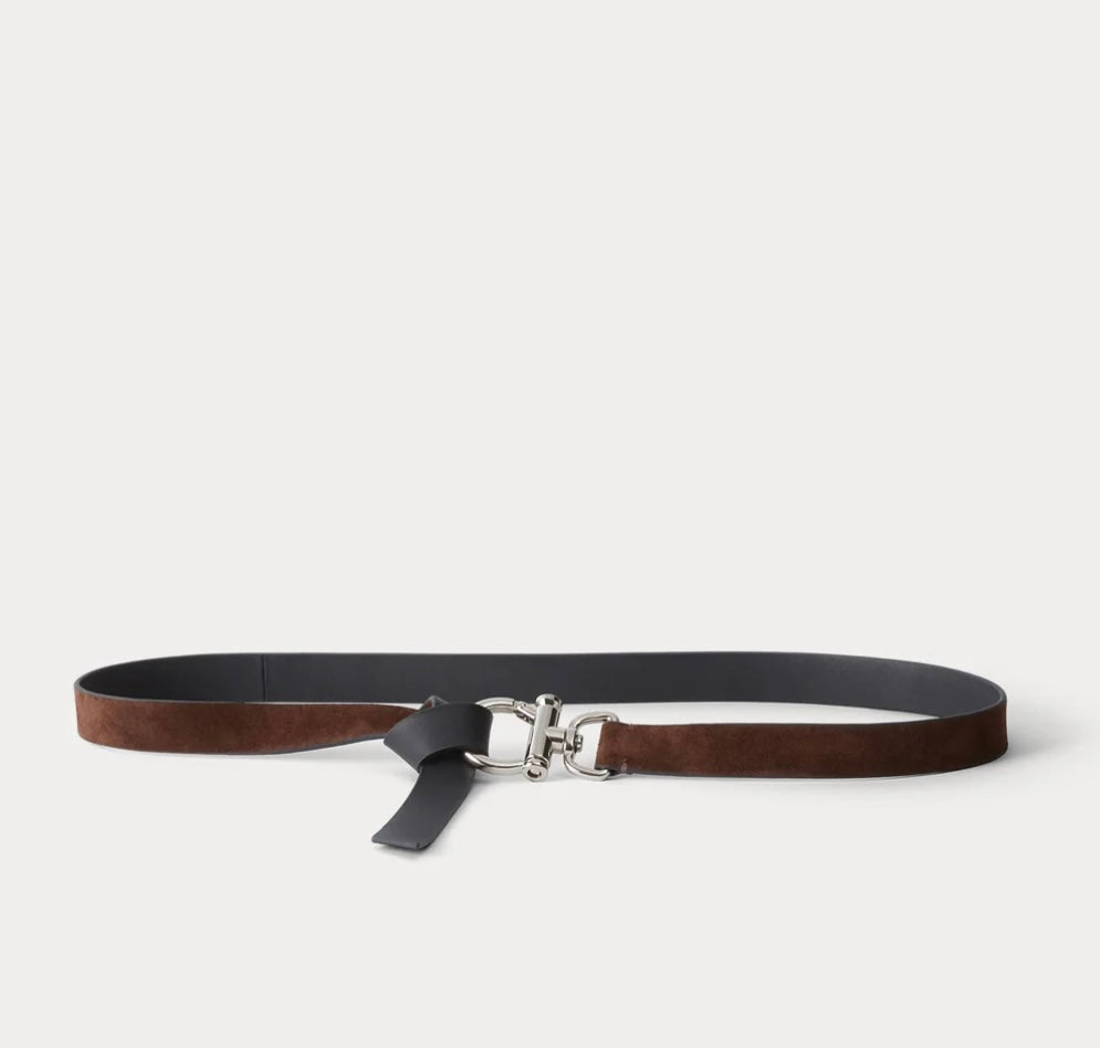 Utilitarian Belt - Chocolate Suede