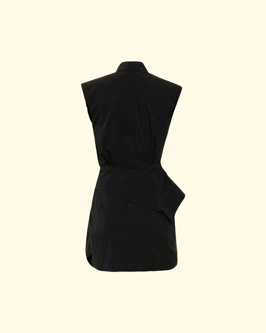 Catalina Cotton Poplin Shirt Dress - Black