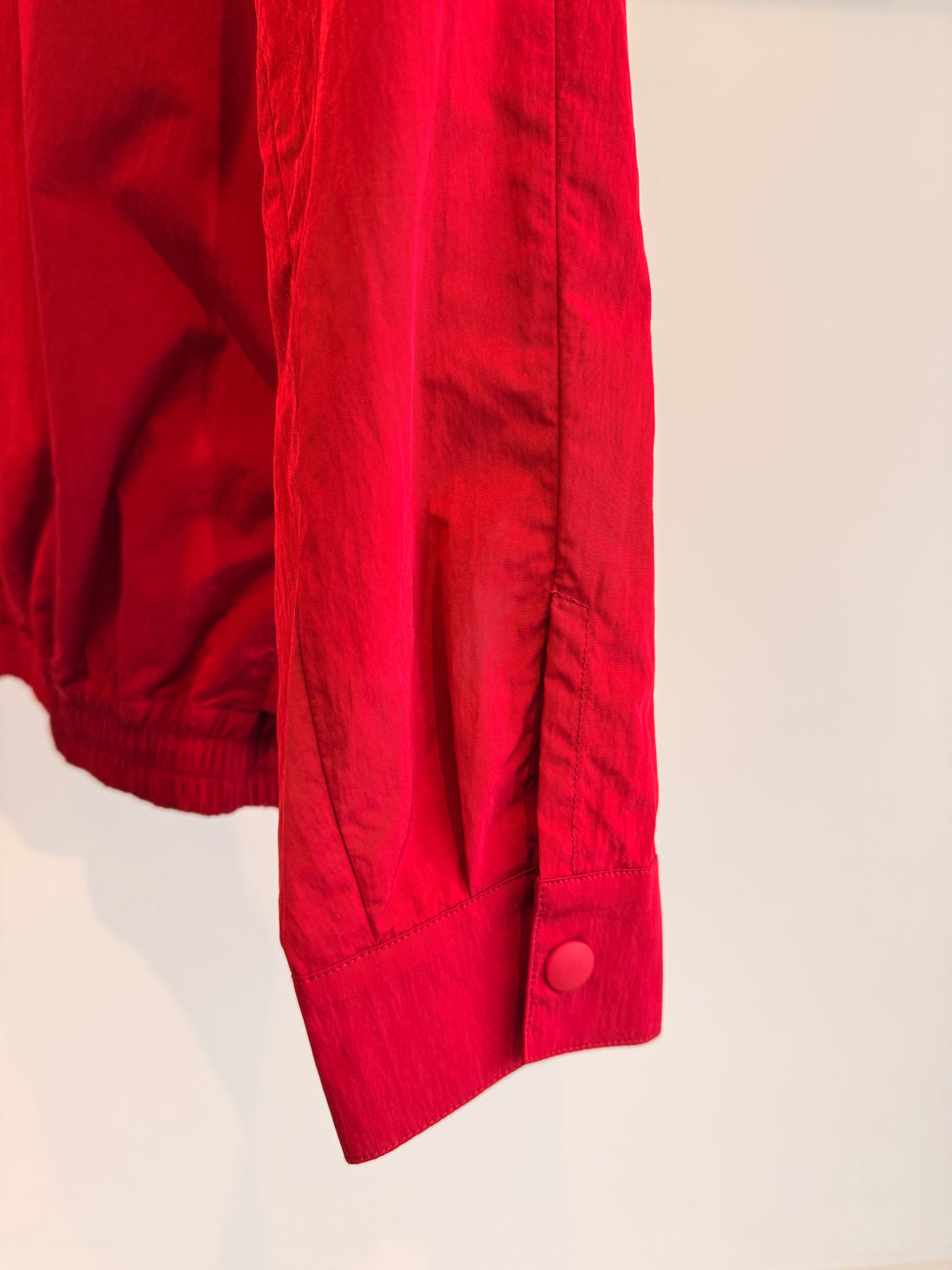 Fall Nylon Snap Bomber - Red