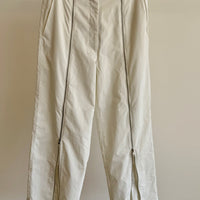 Nylon Zipper Trouser - White