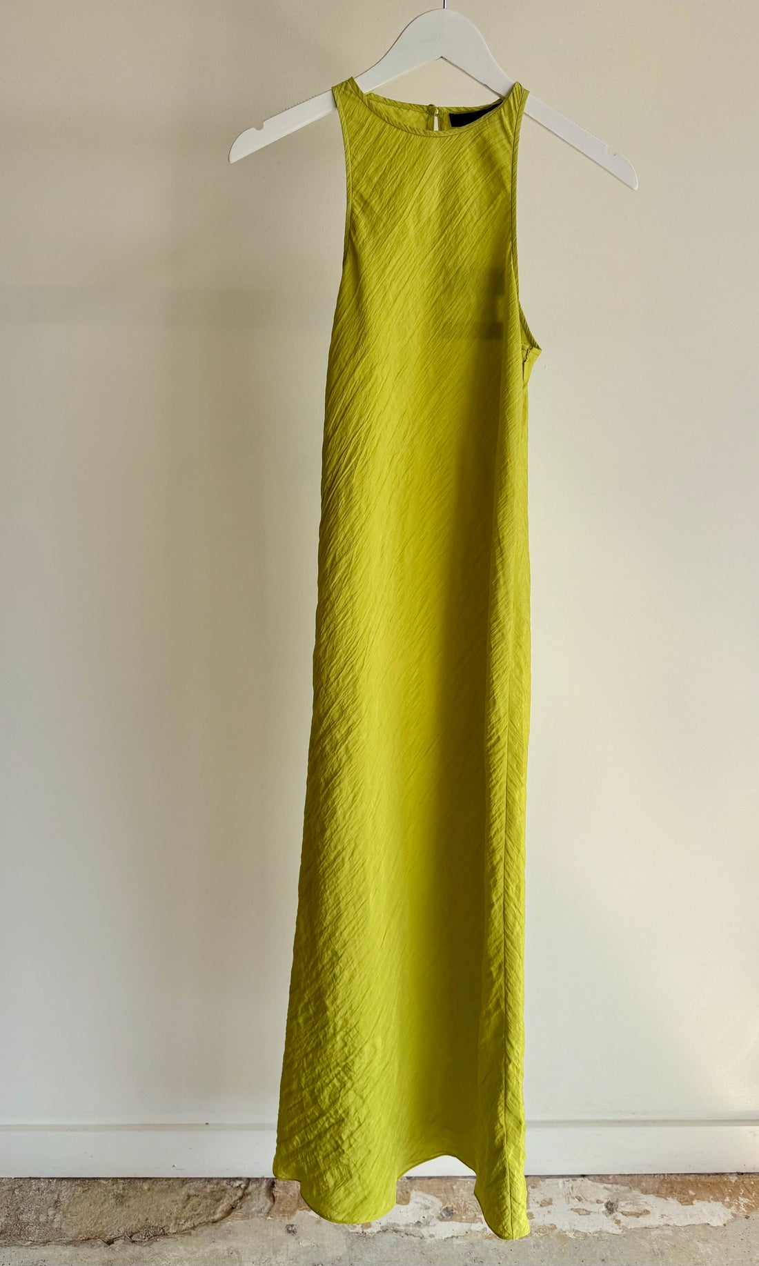 The Crinkled Slip Midi Bias Dress - Pea Pod