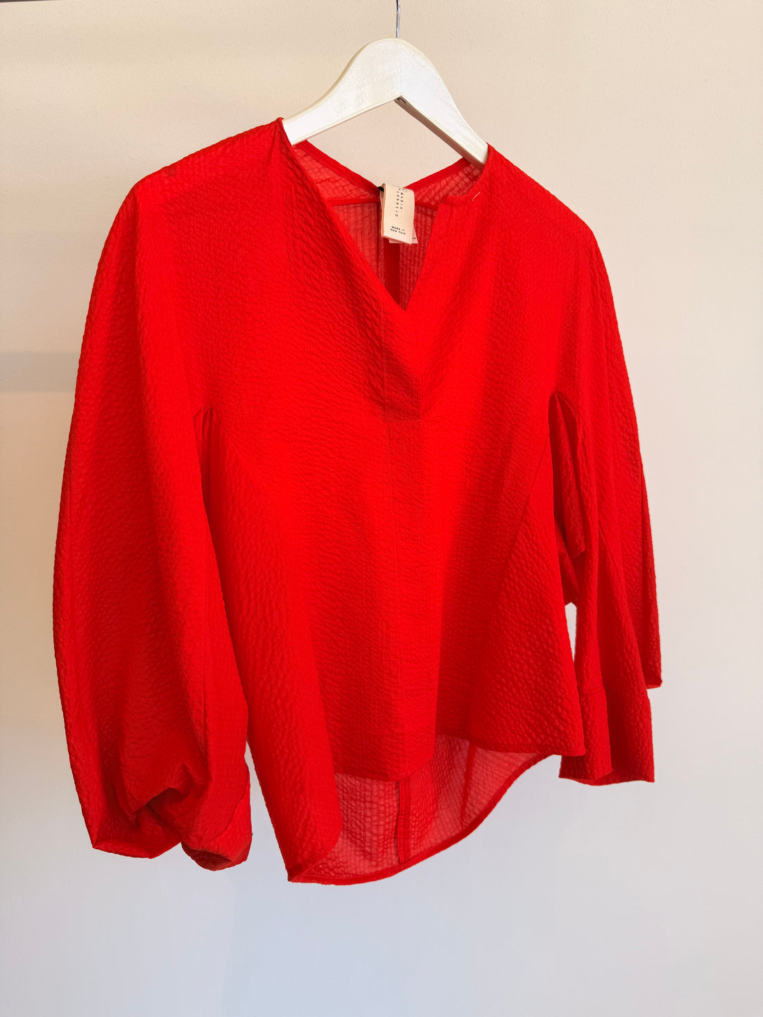 L/S Akeo Shirt Ripple Gauze - Vermillion