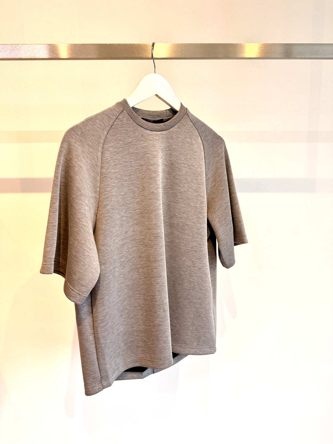 Feather Weight Viscose Neoprene Short Sleeve T - Grey