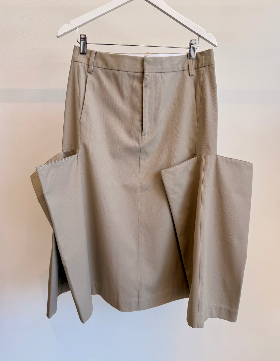 Luxe Spring Tuck Pleat Skirt - Taupe