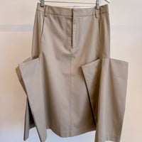 Luxe Spring Tuck Pleat Skirt - Taupe