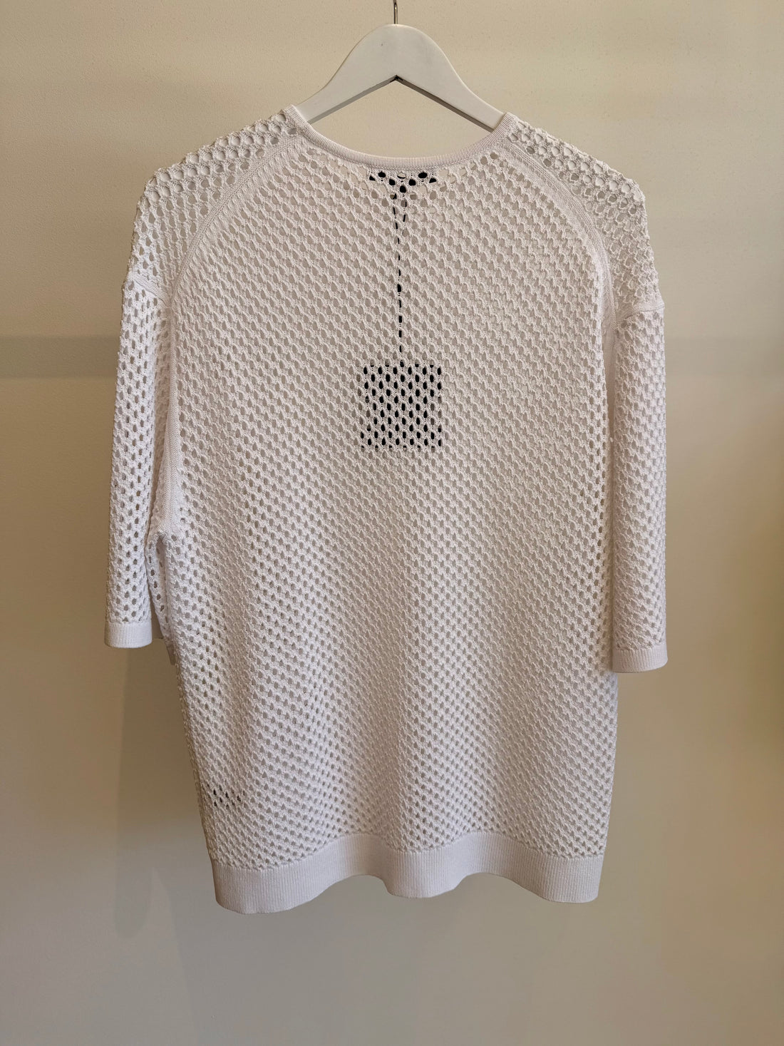 Crochet Netting Oversized Easy T - White