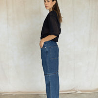 Sheer Wool Gauze Easy T - Navy