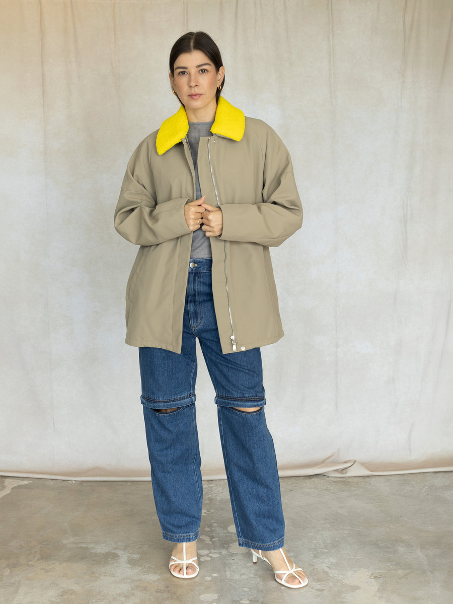 Lotte Nylon Carcoat - Khaki