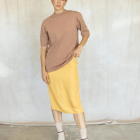 Mock Neck Unisex Tee - Butterscotch