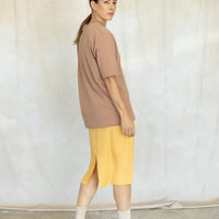Mock Neck Unisex Tee - Butterscotch