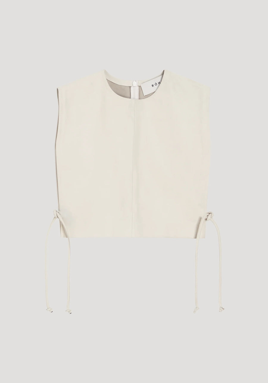 Leather Layering Top - Chalk