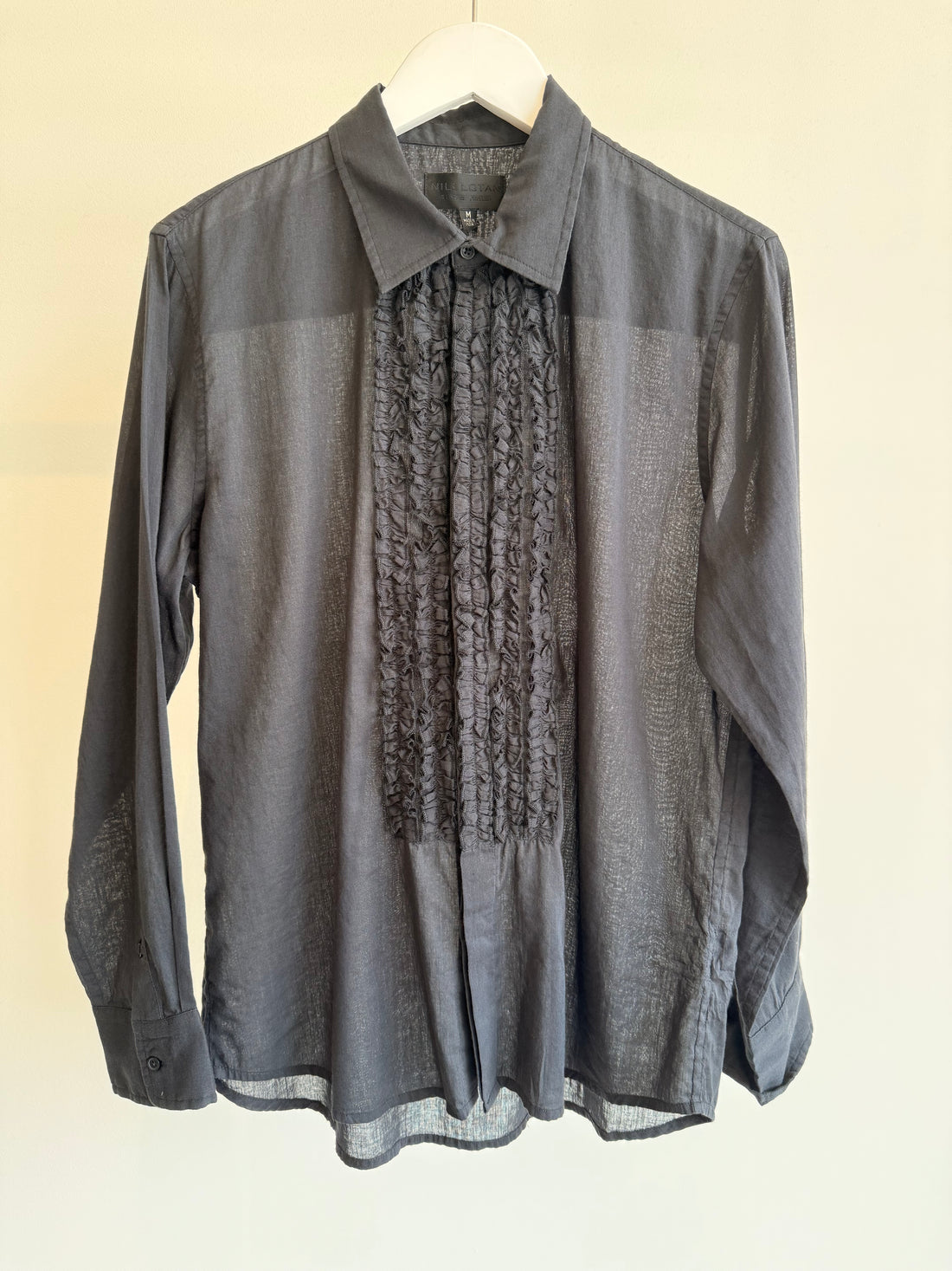 Nathael Ruffle Shirt - Navy