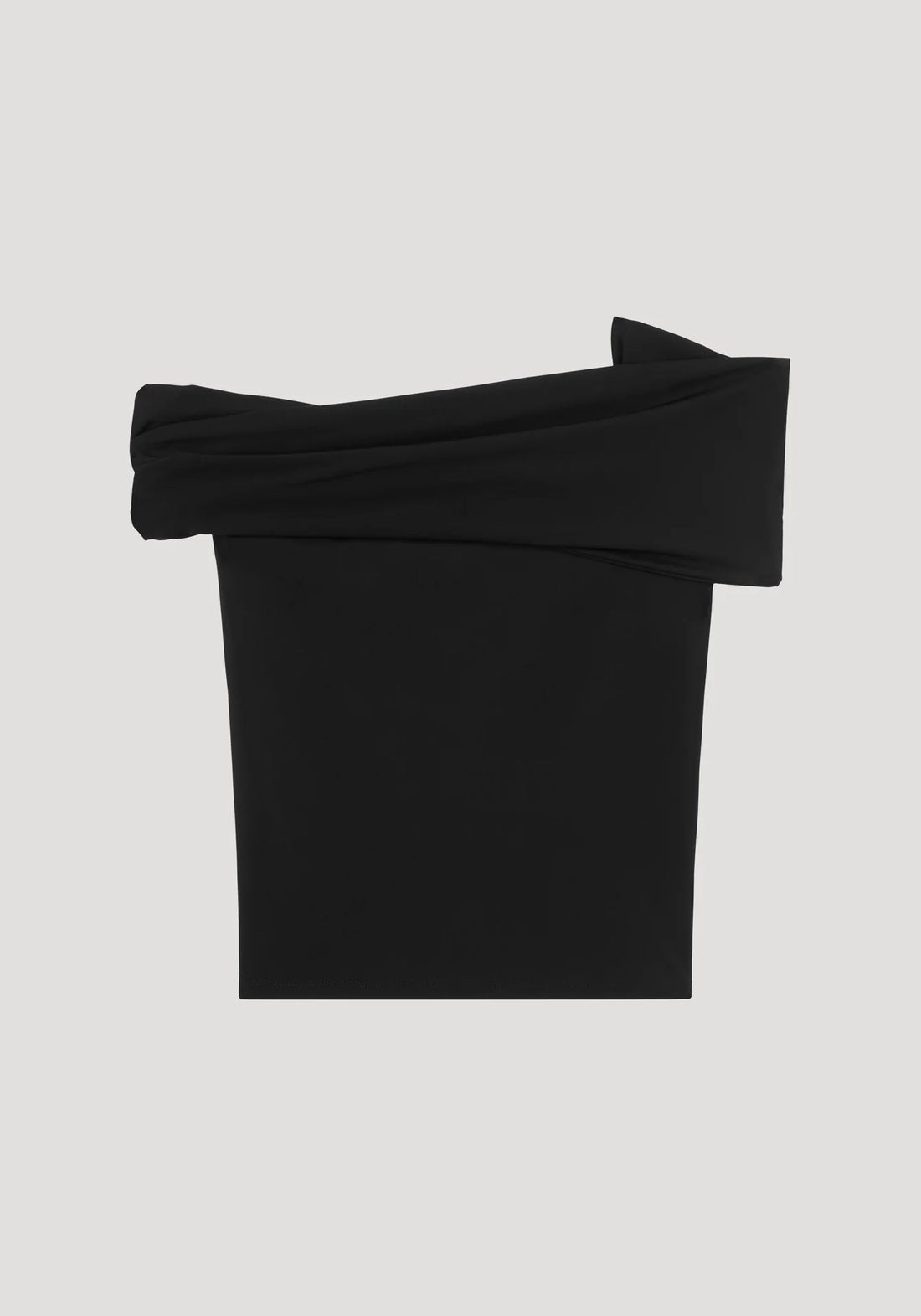 Asymmetrical Off Shoulder Top - Black