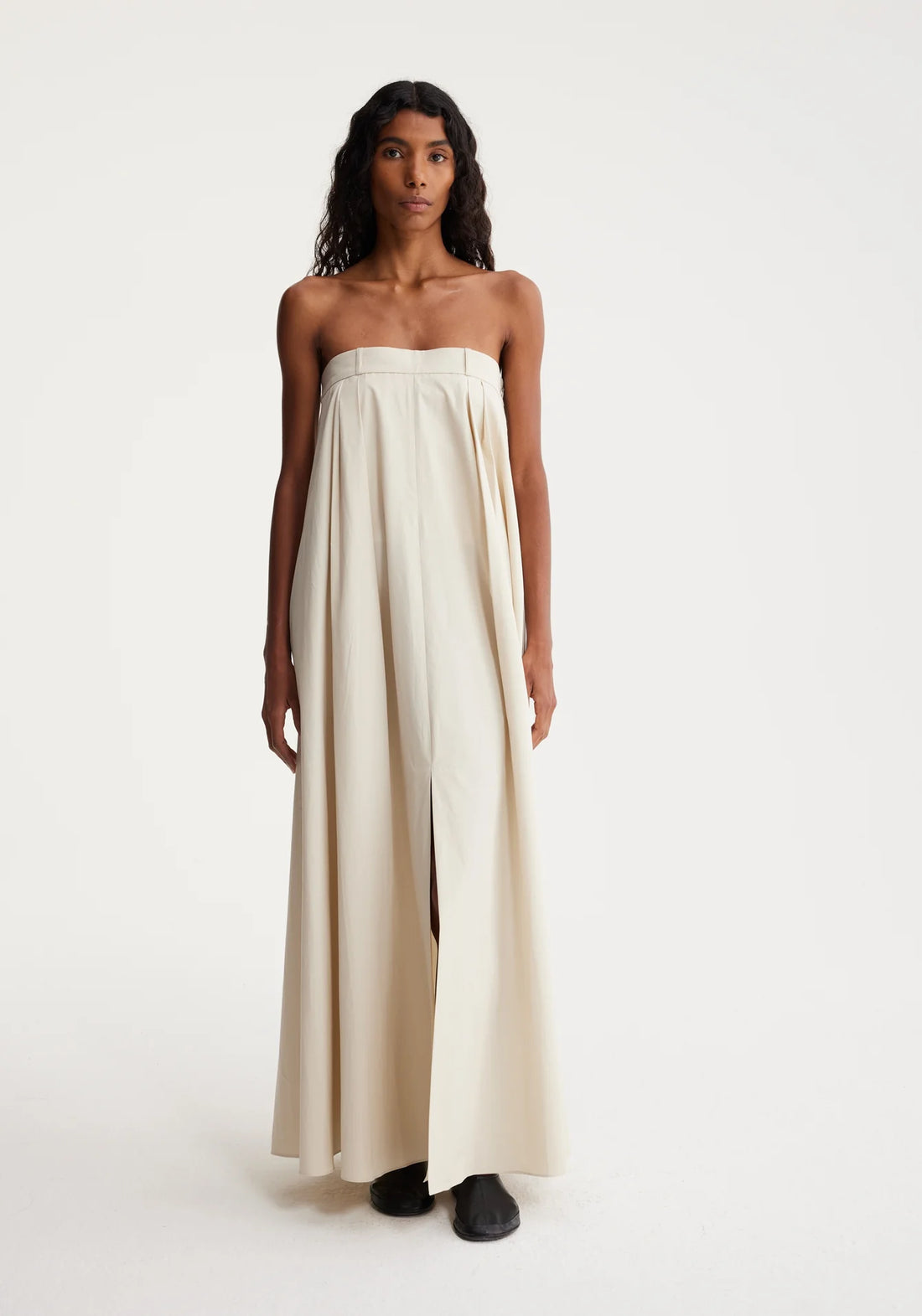 Strapless Volume Trouser Dress - Sand