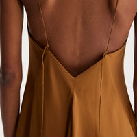 Silk Strap Dress with Wider Hem