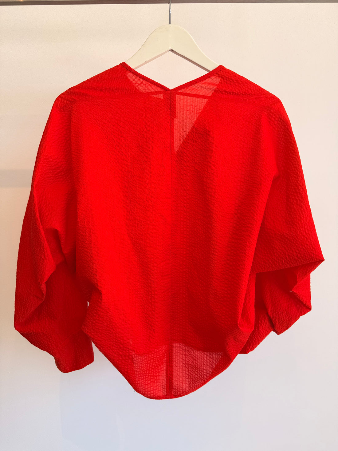 L/S Akeo Shirt Ripple Gauze - Vermillion