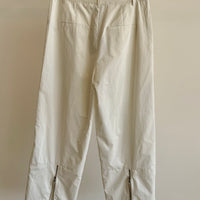Nylon Zipper Trouser - White