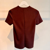 Feather Weight Viscose Neoprene Short Sleeve T - Bordeaux