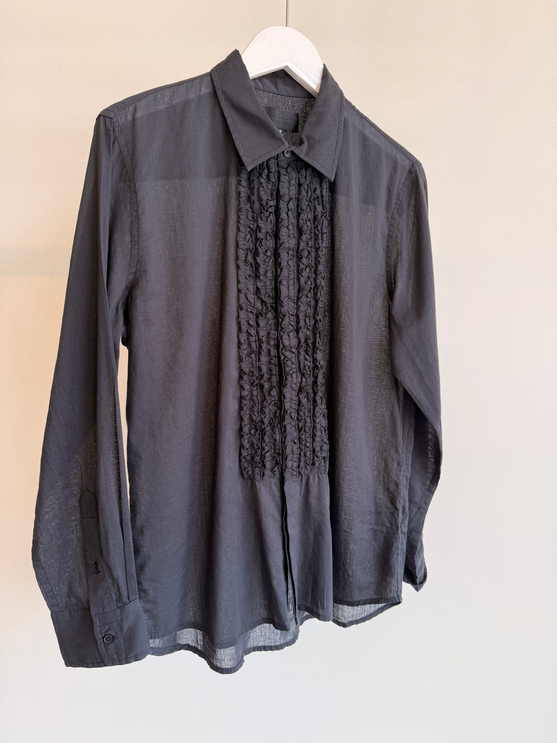 Nathael Ruffle Shirt - Navy