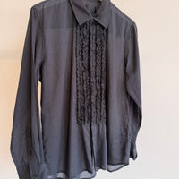 Nathael Ruffle Shirt - Navy