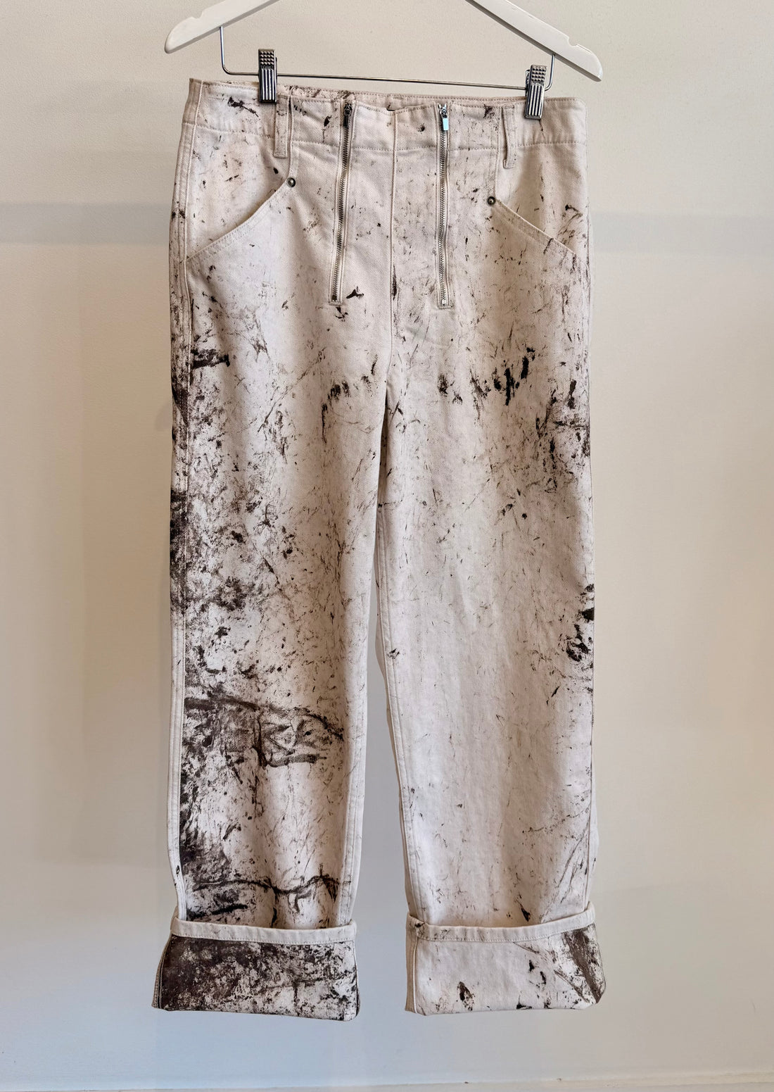 Calcimin Denim Fischer Jean - Ivory Multi