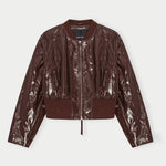 Herry Leather Bomber Jacket - Mahogany