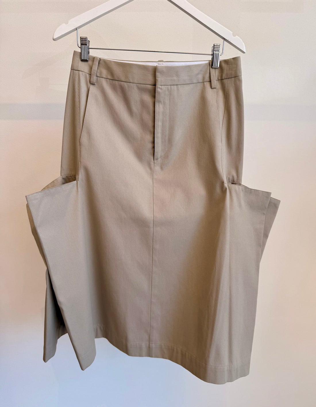 Luxe Spring Tuck Pleat Skirt - Taupe