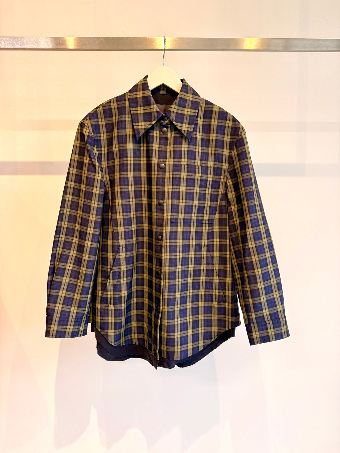 Techy Plaid Easy Shirt Jacket - Blue multi