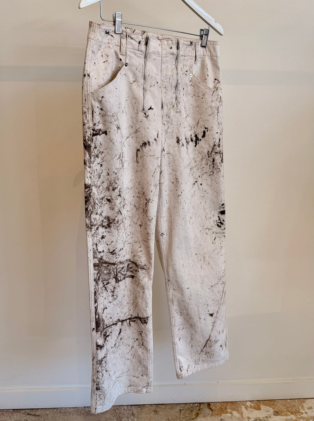 Calcimin Denim Fischer Jean - Ivory Multi